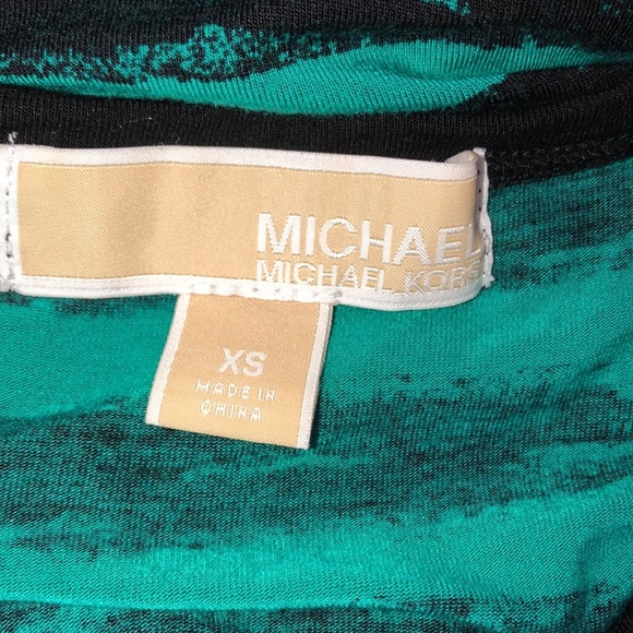 Michael Michael Kors size xsmall green & black top - Picture 4 of 6